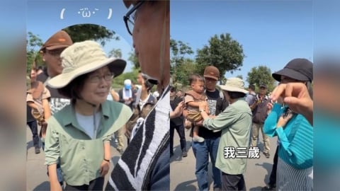 高雄爬山遇1歲童陳其邁笑稱「我3歲」　小英一臉問號成謎因圖