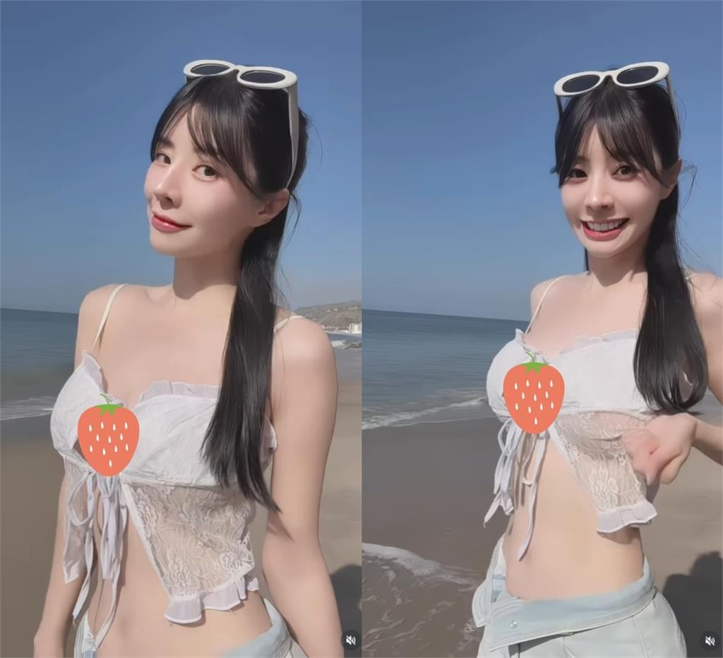 中職最正MC海邊「辣穿薄紗」大解放！一彎腰「巨水球險掉出」19秒超晃片曝光