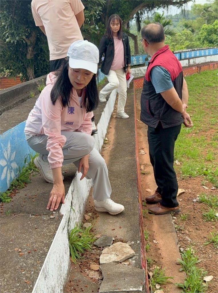 保障運動安全 陳瑩爭取千萬為小學打造標準PU跑道