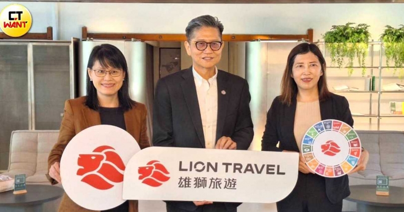 雄獅發言人賴一青（左）表示，雖然中東爆發戰爭，但整體訂單動能不減，觀察自3月初以來，在手訂單年增約15%，能見度看至年底。（圖／林榮芳攝）