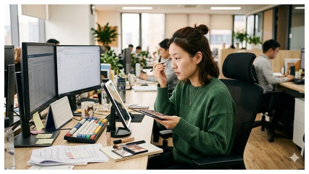 新同事妝容維持2週後「變臉」！網友淚認：打扮是對睡眠的不尊重