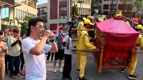 謝典霖設香案接駕！白沙屯媽祖「搖頭倒退嚕」　轉衝隔壁「這處」尷尬畫面曝光