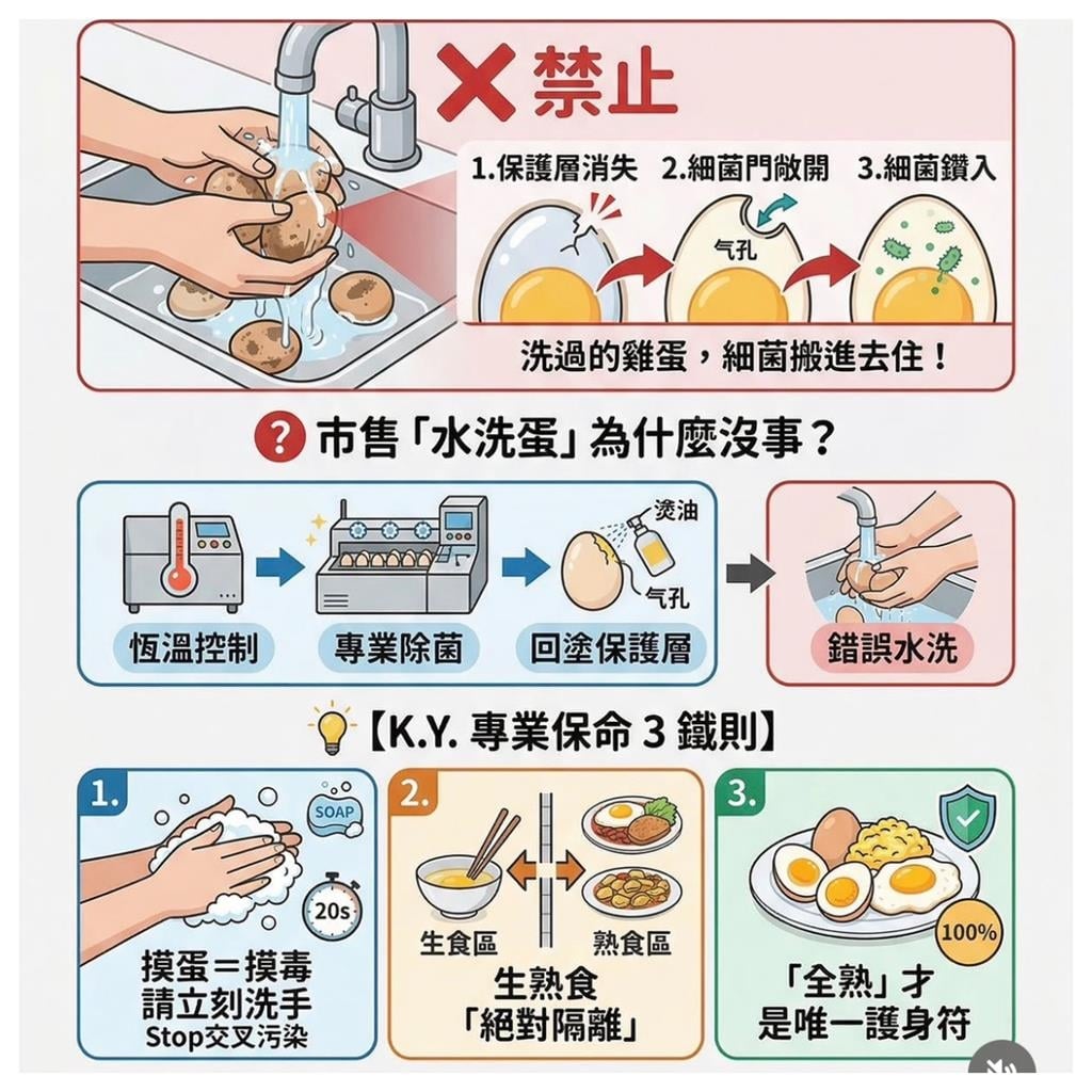 雞蛋洗了更毒？醫曝防沙門氏菌「5原則」一堆人都忽略！