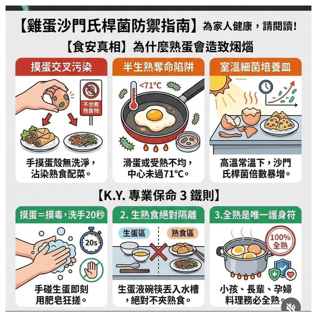 雞蛋洗了更毒？醫曝防沙門氏菌「5原則」一堆人都忽略！
