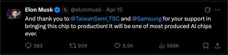 馬斯克公開「點名台積電」手滑超糗！叫成「另一家台廠」本尊高EQ幫緩頰