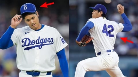 MLB(影)/大谷改穿42號、連帽子標誌也改「B」?單刀先發「特殊裝備」紀念傳奇