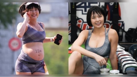 不到1個月就要生了！黃沐妍「挺35週孕肚跑馬拉松」　網驚：地表最強孕婦