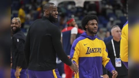 NBA(影)／41歲詹皇聯手21歲兒子布朗尼闖季後賽！詹皇直呼：生涯中最瘋狂的事