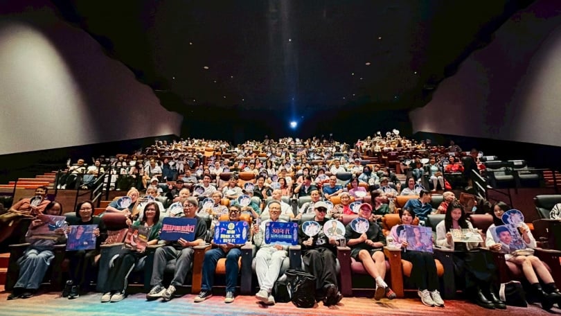 林沖兒子林凱文與聲色Sounds Good主理人林珮如，發起共同包場號召親友一同進戲院觀影。（圖／高雄流行音樂中心）