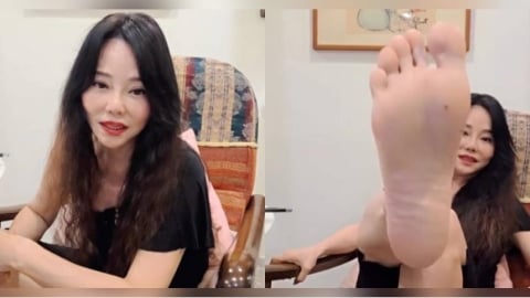 狄鶯直播大露腳底板！被問「孫安佐國中喝母奶」反嗆：你白痴啊