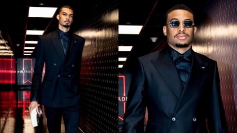 NBA(影)／六年來第一次主場季後賽！馬刺「全員黑正裝」化身「星際戰警」迎接