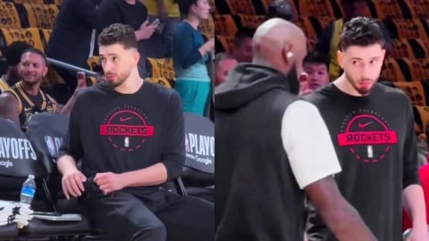 NBA(影)／神棍特地起立迎接詹皇？影片網瘋傳本人澄清烏龍「我是要掏東西出來」