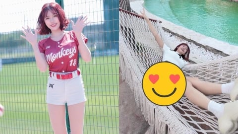 啦啦隊女神熊霓曬越南行辣照　「由上往下拍」驚見神秘愛心超害羞