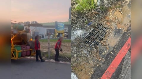 噁心畫面曝光！民眾抓包台中垃圾車亂倒廚餘「環保局認疏失」