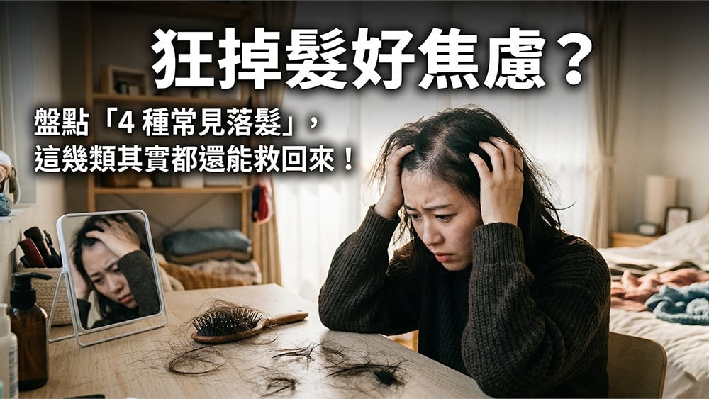 狂掉髮好焦慮？醫師盤點4種常見落髮類型與日常管理重點