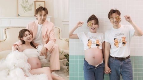 謝京穎「絕美孕婦寫真」首曝光！甜牽張書偉放閃：一家四口第一次合照