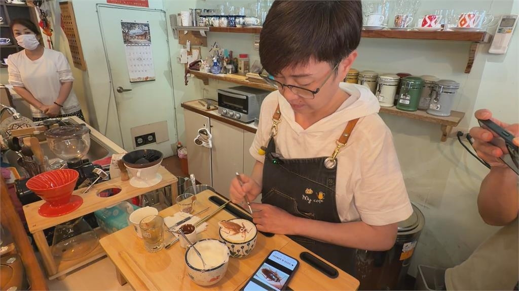 3D咖啡拉花藝術有口皆碑　客訂做「小強拉花」爆紅