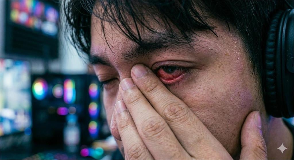 緊盯螢幕練電競…雙眼竟長「千顆結石」！眨眼狂磨傷眼球…醫曝「關鍵成因」