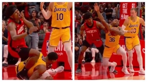 NBA(影)／影帝籃球場上同台互拚演技？火箭湯普森被網友笑：比八點檔還會演