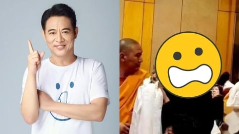 才爆換心回春…李連杰健康亮紅燈？穿全黑現身法會「臉超垮、神情憔悴」全被拍