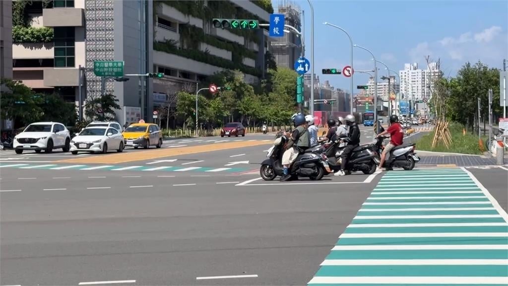 騎士與人爭道亂象！　台中建國北路、文心南路待轉區不足