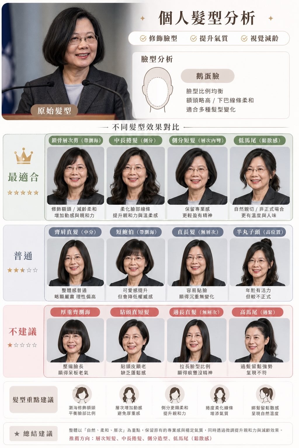 蔡英文想改髮型？成浪漫大捲喊「AI不懂我」　網：小英頭才是本體