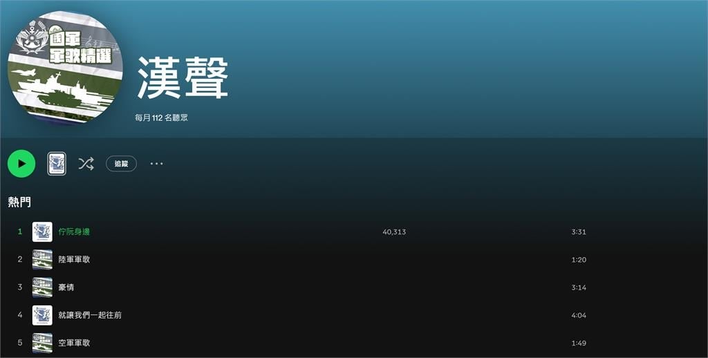 快新聞／軍歌競賽走入歷史！國防部宣布「數位上架」　〈陸軍軍歌〉一舉攻下第2名