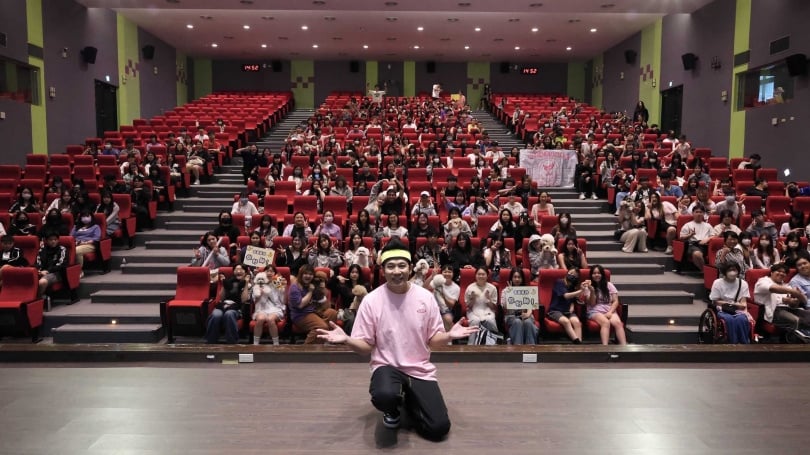 香蕉哥哥與大學生分享26年來工作的心路歷程。（圖／台北海大提供）