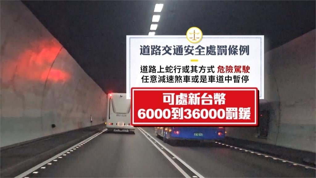 雪隧遇三寶！轎車路中停煞又蛇行　後方車輛險追撞