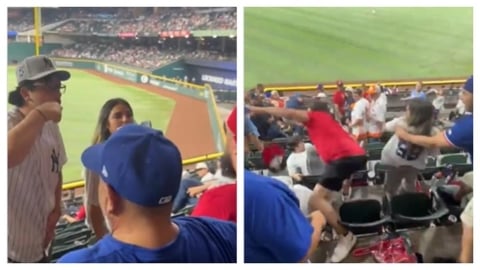 MLB(影)／一男一女洋基球迷客場挑釁遭遊騎兵球迷狠揍！男性球迷臉上見血送醫