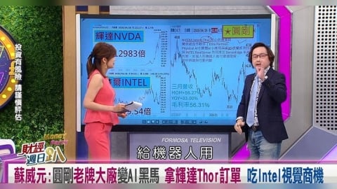 財經週日趴(影)／蘇威元：老牌大廠變AI黑馬 拿輝達Thor訂單+Intel視覺