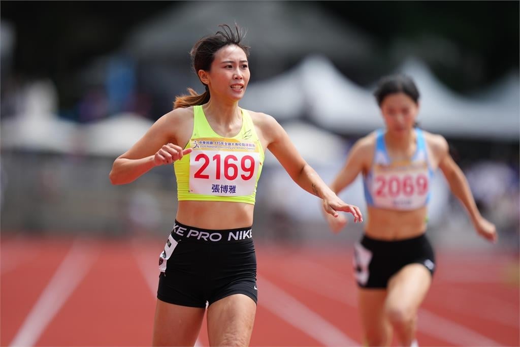 田徑(影)／「田徑甜心」張博雅女子200公尺五連霸！再度完成全大運三金拼圖