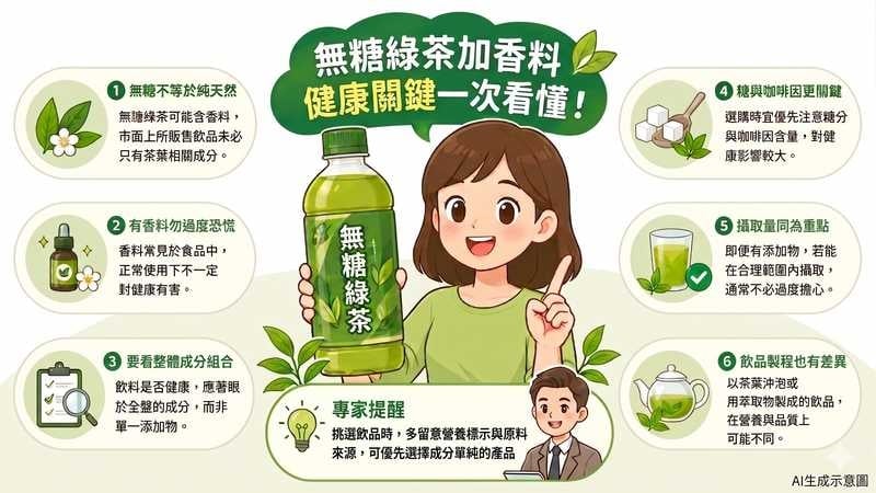 無糖綠茶含香料不健康？營養師：不盡然　要看整體成分