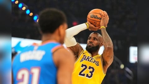 NBA(影)／湖人41歲詹皇創季後賽紀錄無用！雷霆18分差奪勝系列賽1比0領先