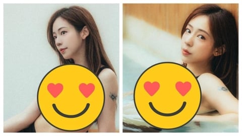 「象迷娘」陳天仁出國辣曬黑色比基尼「炸出深溝」！網笑問：還沒結婚嗎？