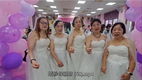 慶祝母親節！里長辦「婚紗走秀」　96歲奶奶燦笑重溫年少