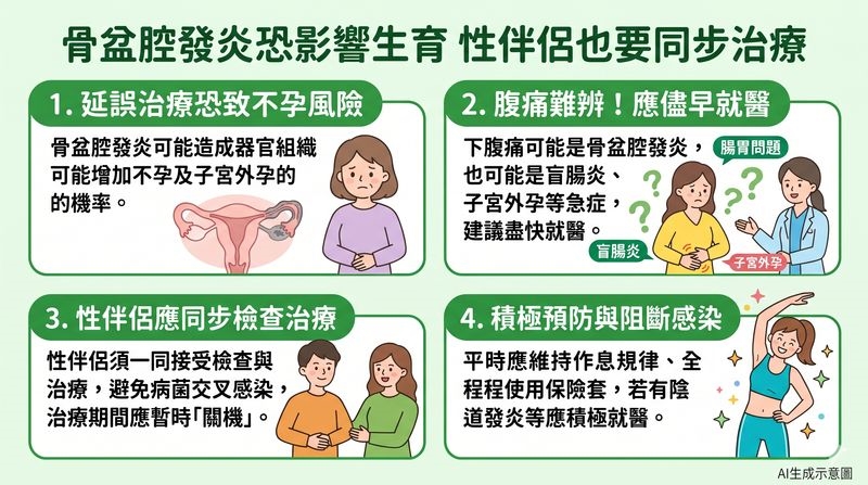 女性下腹痛勿輕忽!骨盆腔發炎恐影響生育 性伴侶也要同步治療