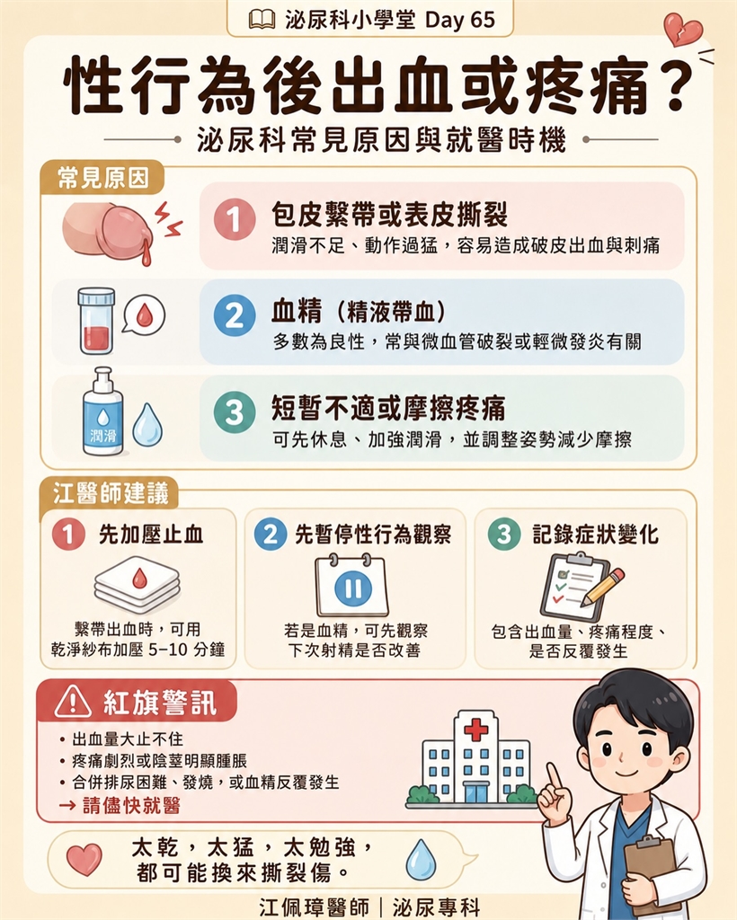 愛愛後「JJ大噴血」怎麼辦！醫揭「3大主因」曝紅旗警訊：請立刻急診