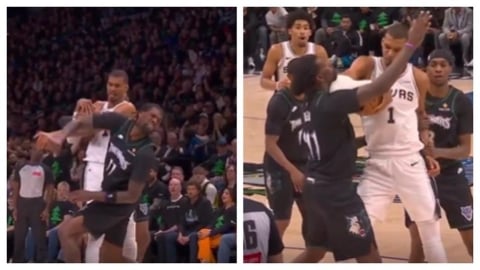 NBA(影)／「馬刺斑馬」惡意肘擊灰狼里德頸部！生涯「首度」遭驅逐出場