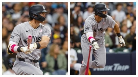MLB(影)／母親節最棒禮物！洋基「左打法官」媽媽面前敲出大聯盟生涯第一支安打