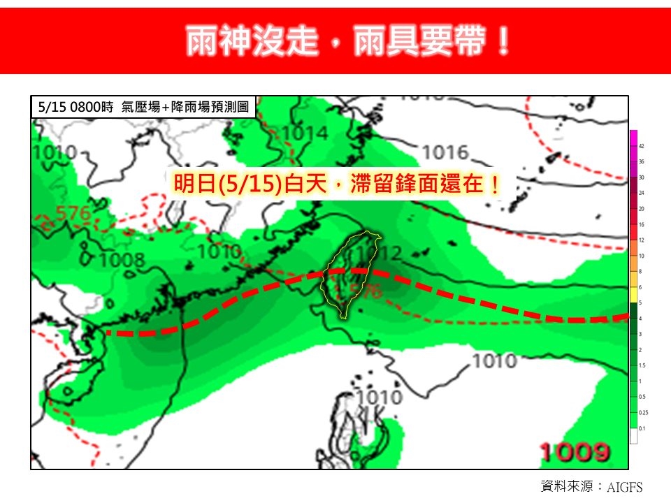 雨神沒走「北部全濕」最低溫21度!午後「雨彈轉炸中南部」鋒面猛徘徊