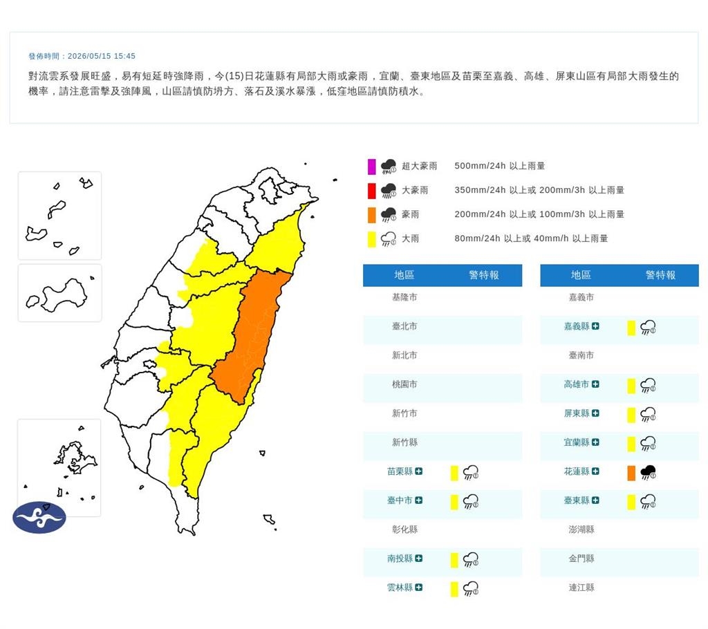 快新聞／雨神降臨！10縣市豪大雨特報　下班記得帶傘
