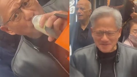野生黃仁勳現身北京街頭 「喝這飲料」秒皺眉:這什麼東西