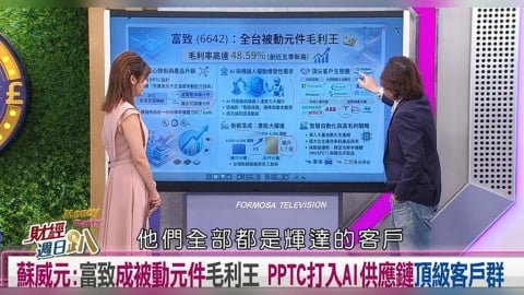 財經週日趴(影)／蘇威元:富致成被動元件毛利王 PPTC打入AI供應鏈頂級客戶群