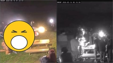 擎天崗激戰桌「男女撞完5分鐘」暴紅！暗夜又被撞「雙龍扶桌開戰」全都錄