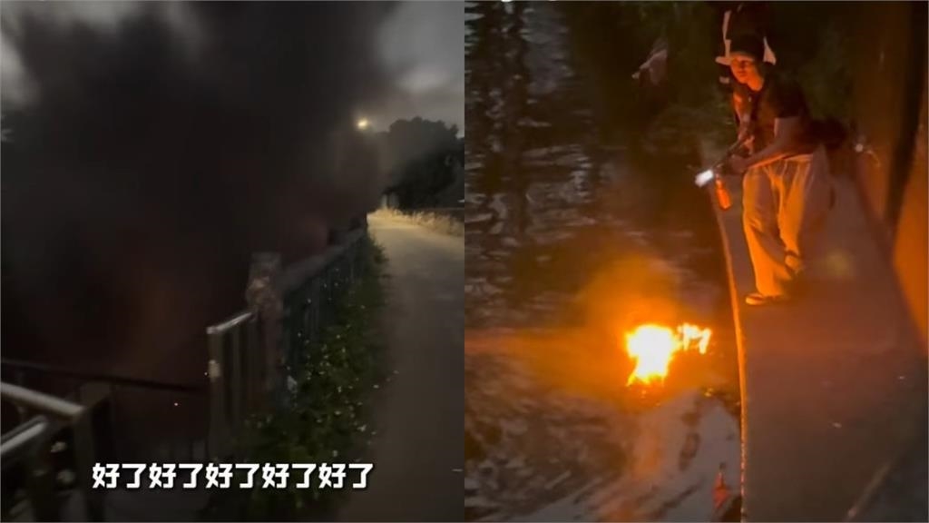 孫安佐河堤「玩火焰噴射器」遭拘提！「短髮女友」直奔警局反應曝光