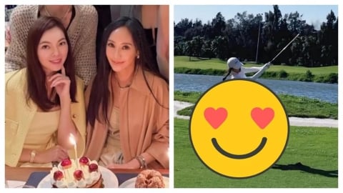 51歲曾馨瑩曬高爾夫揮桿英姿「1處超逆天」！同框「貴婦團」吃精緻蛋糕