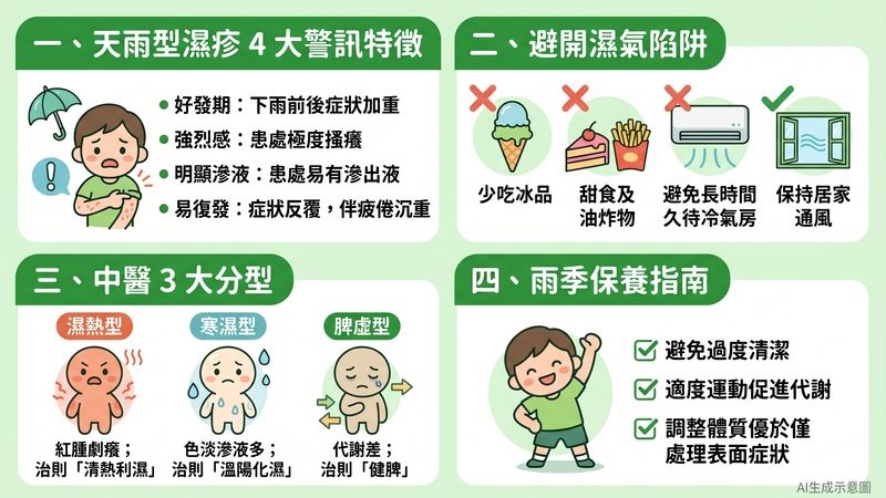一下雨濕疹就反覆發作?中醫解析「天雨型濕疹」與3類食物禁忌