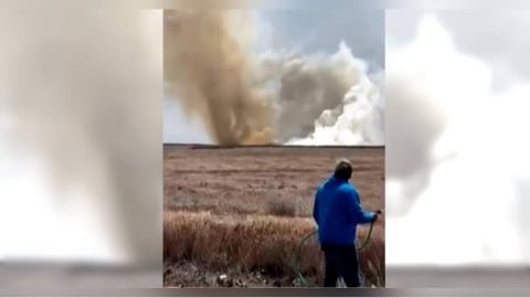 美基地航空展2戰機空中相撞　兩兩相纏墜落爆炸！