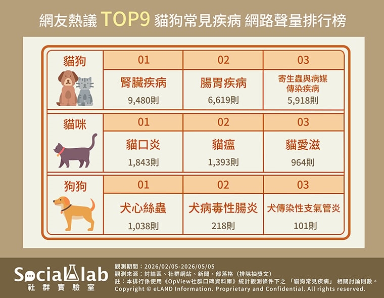 毛孩生病難察覺!貓狗常見疾病 腎臟病、貓口炎都上榜